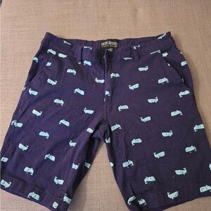Men's Whale Print Shorts - Navy